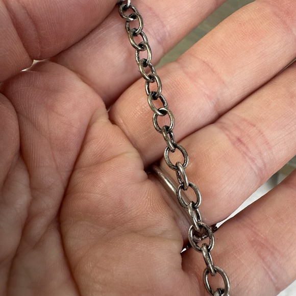 Retro Blue Silver Statement Necklace Diamond Oval Ellipse Crescent Geometric - Picture 5 of 8